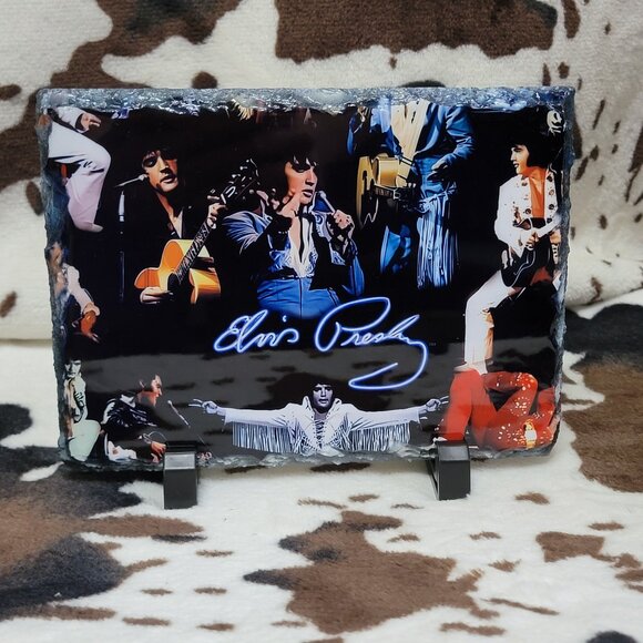 Elvis Photo Rock Slate Picture Stone Plaque - Picture 1 of 7